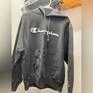 Dark Grey Reverse Weave Champion Hoodie, Size medium